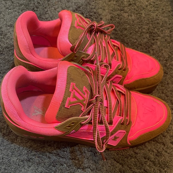 Louis Vuitton Pink And Brown Trainers - Picture 3 of 9